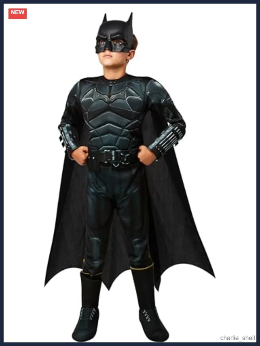 Rubies Batman Costume Kids Boys Small Padded Jumpsuit Cape Mask Belt